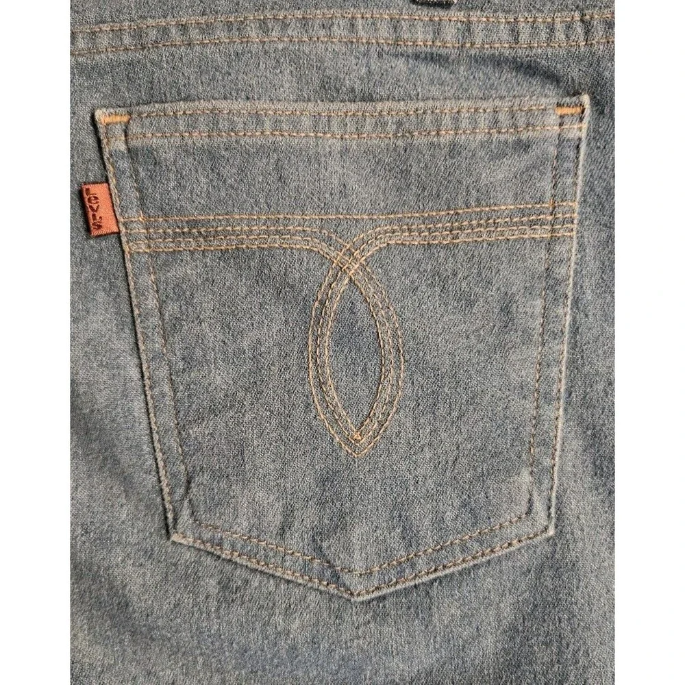 Vintage ~80s Levis Mens 38x32 Action Jeans  Orange Tab Made in USA Blue Stretch